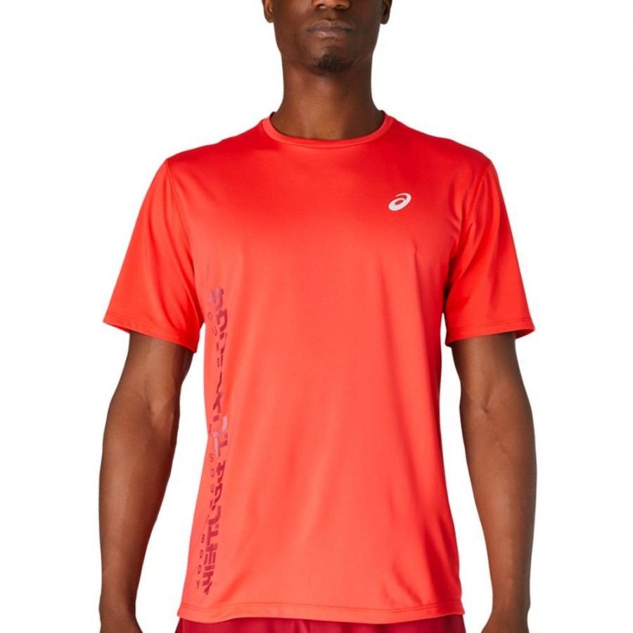 Camiseta Asics Run SS Top Electric Red Burgundy