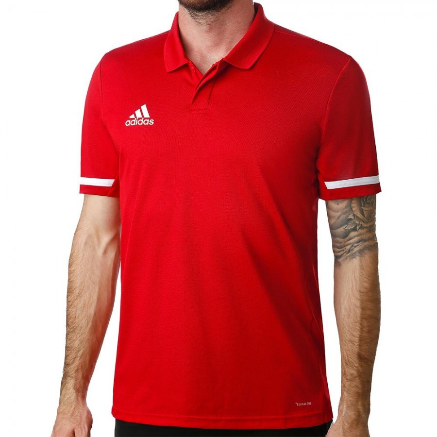 mild juni racket Polo Adidas T19 Red White - Shirt collar - Zona de Padel
