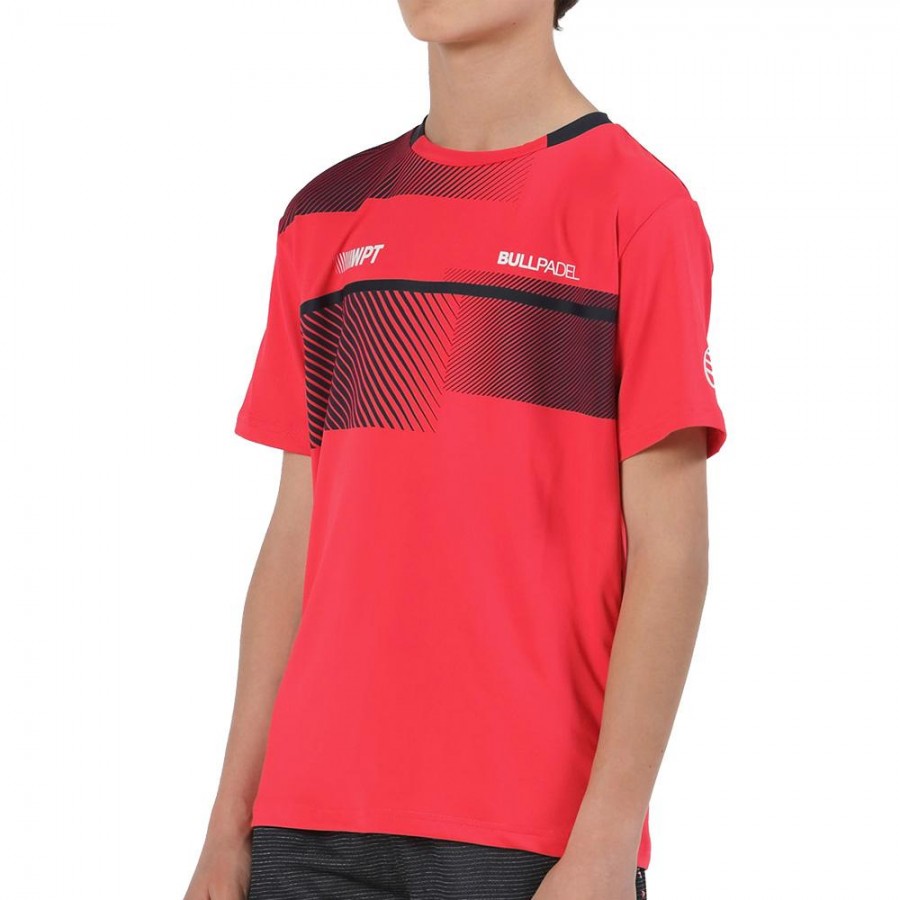 Bullpadel Redullu JR Neon Crimson T shirt Drynamic Technology
