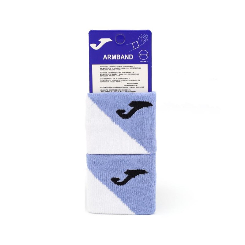 Muñequeras Joma cortas blancas azul claro Muñequeras Joma cortas blancas azul claro