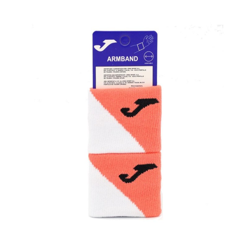 Muñequeras Joma cortas blancas coral Muñequeras Joma cortas blancas coral