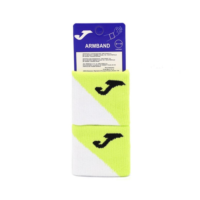 Muñequeras Joma cortas blancas amarillas Muñequeras Joma cortas blancas amarillas