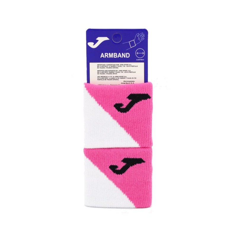 Muñequeras Joma cortas blancas rosas Muñequeras Joma cortas blancas rosas