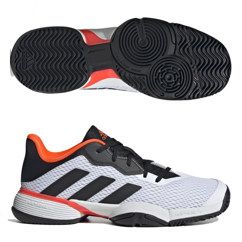 Padel shoes Adidas Barricade JR White Black Solar Red 2022