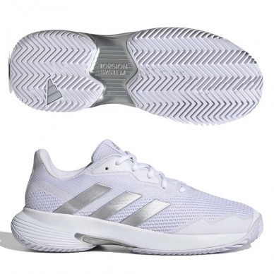 Padel shoes Adidas Courtjam Control W cloud white silver metallic 2022