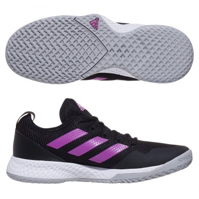 Padel shoes Adidas Courtflash W core black semi pulse lilac 2022