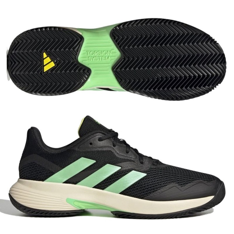 Padel shoes Adidas Courtjam Control M clay core black beam green yellow 2022