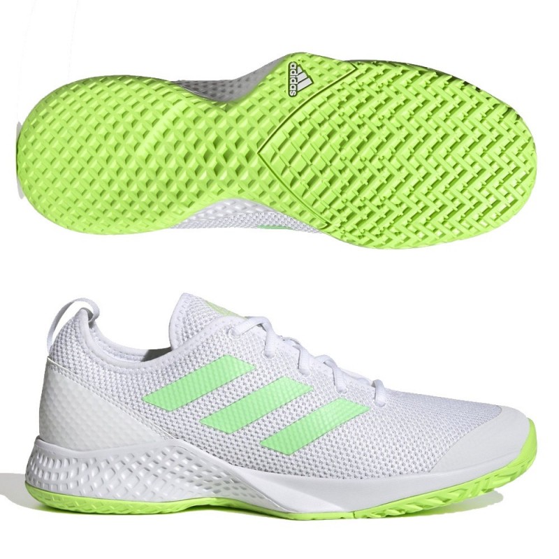 Adidas Courtflash M white beam solar green - Suela Adiwear - Zona de Padel