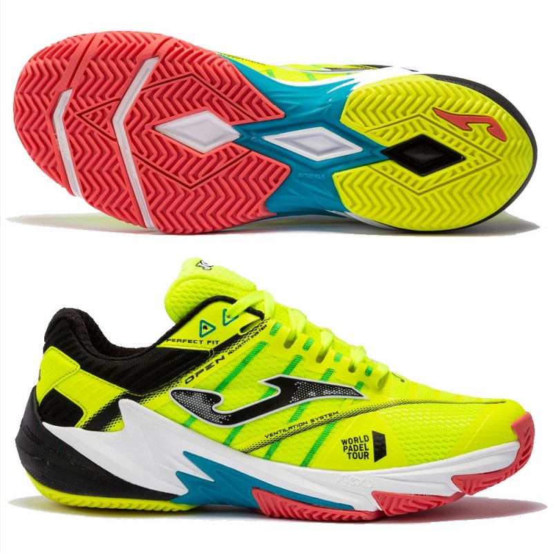 Joma T.OPEN 2209 Padel Shoes Fluor Yellow Black Joma T.OPEN 2209 Padel Shoes Fluor Yellow Black