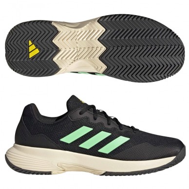 Padel shoes Adidas GameCourt 2 M core black beam green yellow 2022