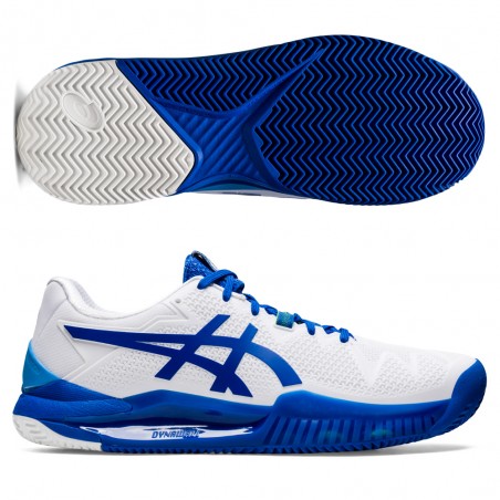Asics Gel Resolution 8 Clay white tuna blue - Horma ancha - Zona de Padel Asics Gel Resolution 8 Clay white tuna blue - Horma ancha - Zona de Padel