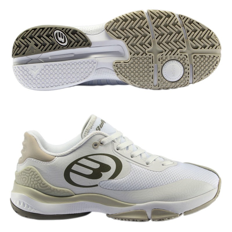 Bullpadel Flow Hybrid Fly 22 white khaki shoes