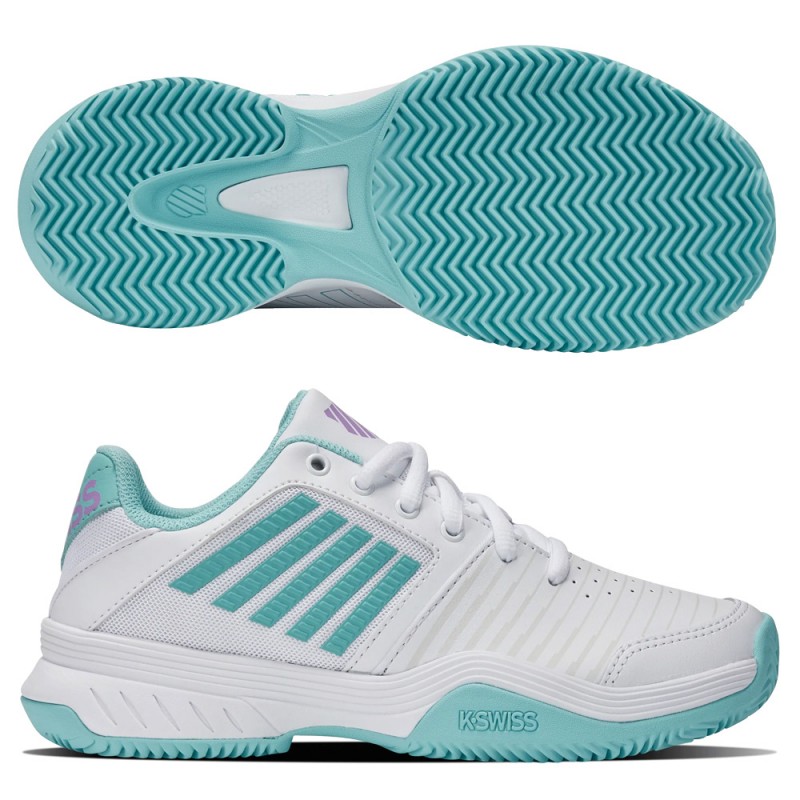 Padel shoes Kswiss Court Express HB white angel blue Padel shoes Kswiss Court Express HB white angel blue