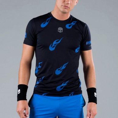 Hydrogen Flames Tech Tee T-Shirt Black Blue