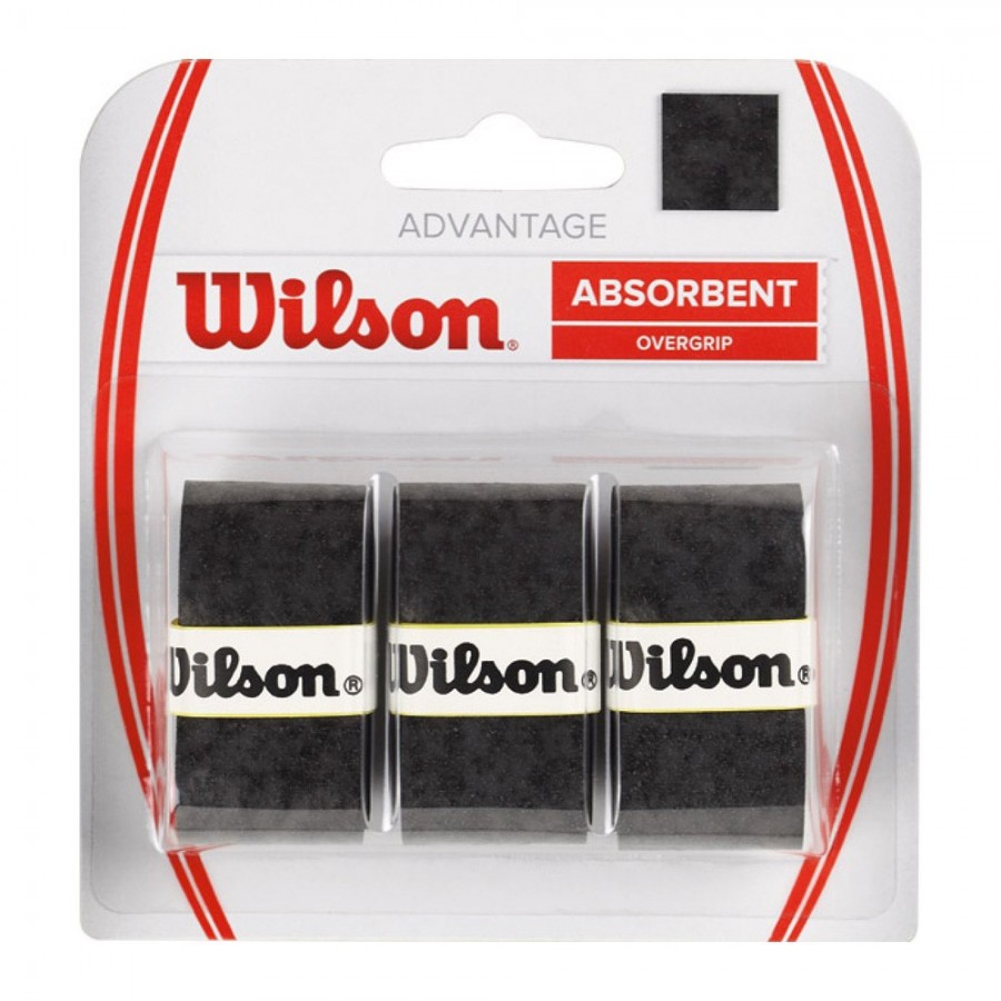 Wilson Advantage Overgrip Black 3PK - Absorbent