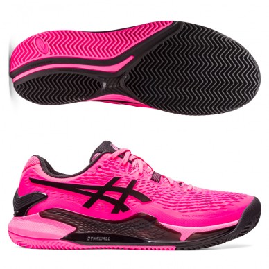 Asics Gel Resolution 9 Clay hot pink black