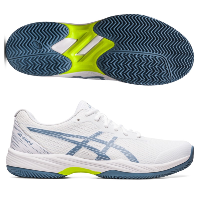 Asics Gel Game 9 Clay white blue - de Padel