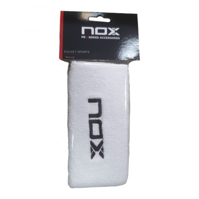 Nox long white wristbands with black logo