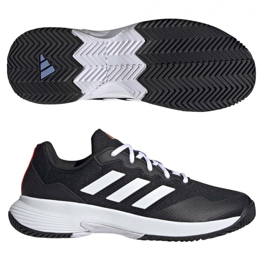Adidas Gamecourt 2 M Core black white shoes - Clay sole - Zona de Padel