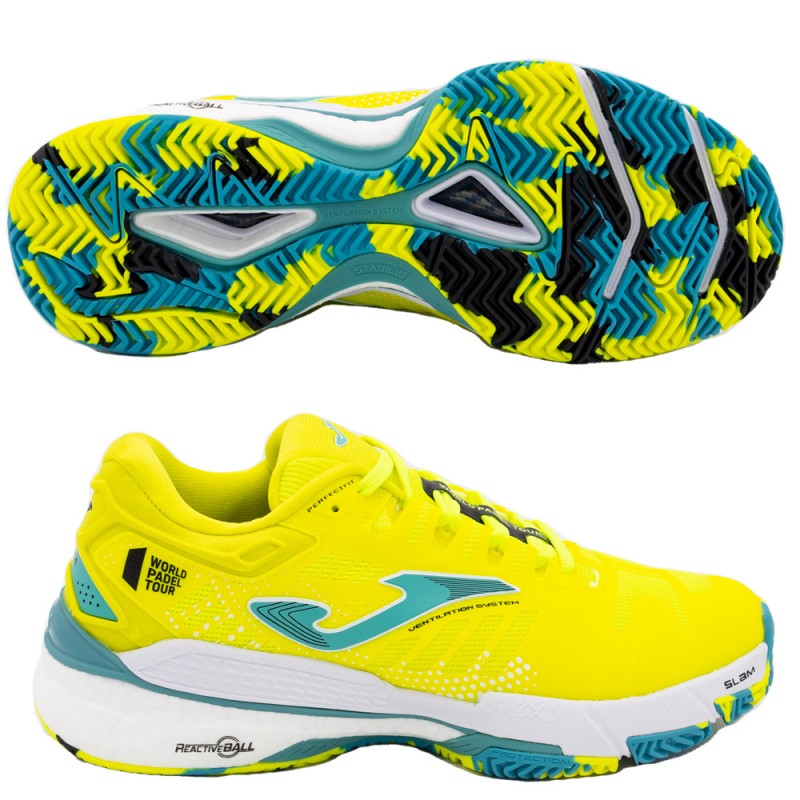 Joma T.SLAM LADY 2209 yellow fluor turquoise padel shoes Joma T.SLAM LADY 2209 yellow fluor turquoise padel shoes