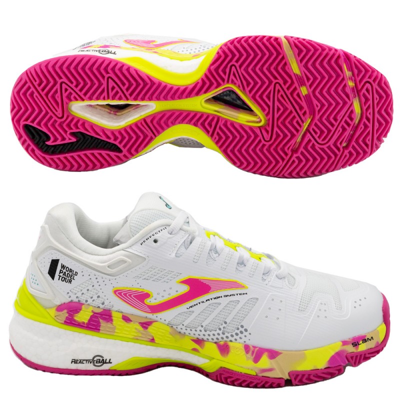 Joma T.SLAM LADY 2202 white fuchsia padel shoes Joma T.SLAM LADY 2202 white fuchsia padel shoes