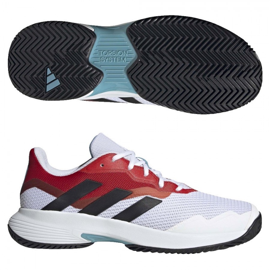 Padel Shoes Adidas Courtjam Control M white red Zona de Padel