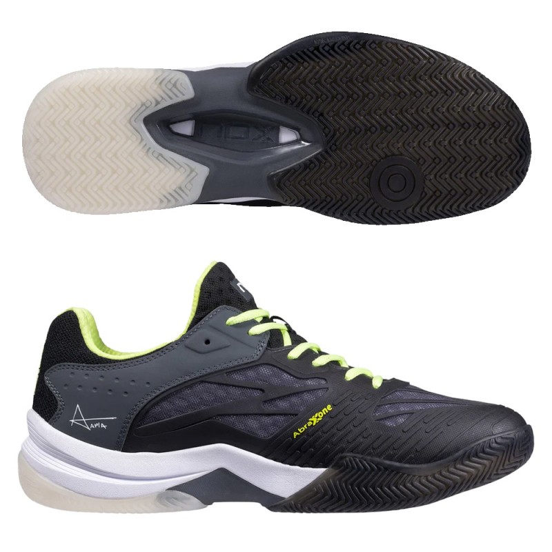 Padel Shoes Nox AT10 Lux black sharp green 2023 Padel Shoes Nox AT10 Lux black sharp green 2023