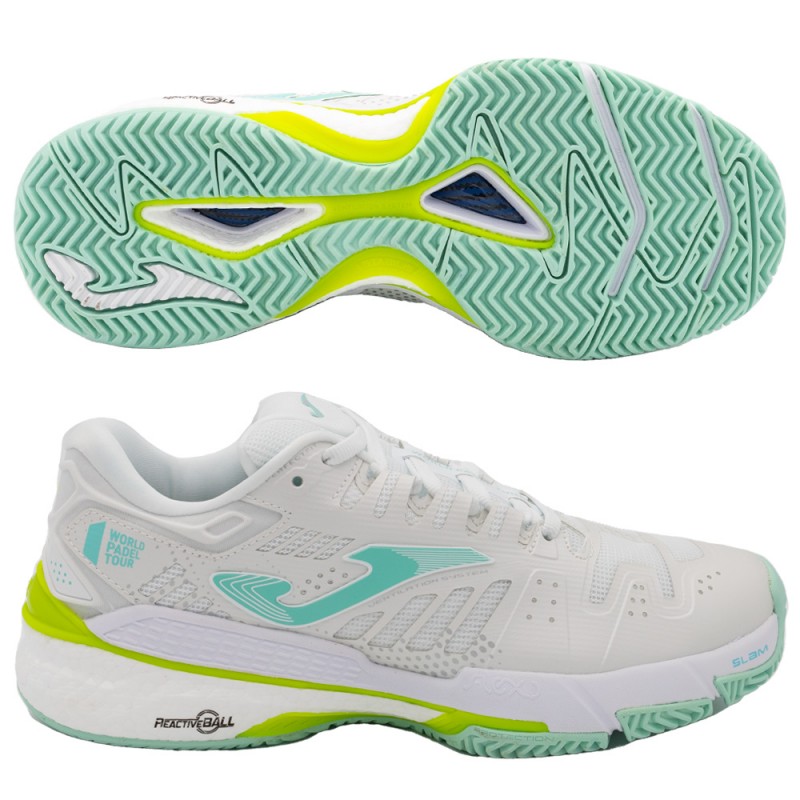 Padel Shoes Joma T.SLAM LADY 2332 white light blue 2023 Padel Shoes Joma T.SLAM LADY 2332 white light blue 2023