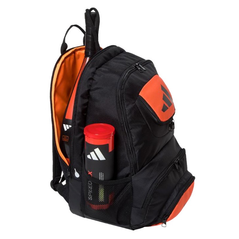Adidas backpack orange and on sale black