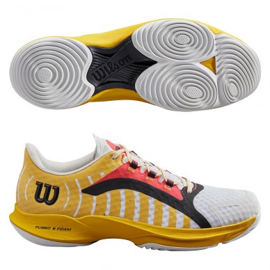 Padel shoes Wilson Hurakn Pro white old gold 2023