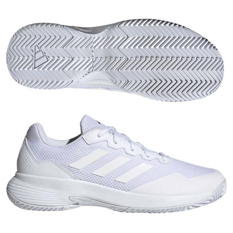 Padel shoes Adidas Gamecourt 2 M white matte silver 2023 Padel shoes Adidas Gamecourt 2 M white matte silver 2023
