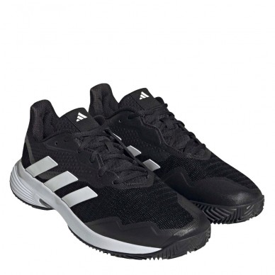 Padel shoes Adidas Courtjam Control Clay M core black white grey 2023