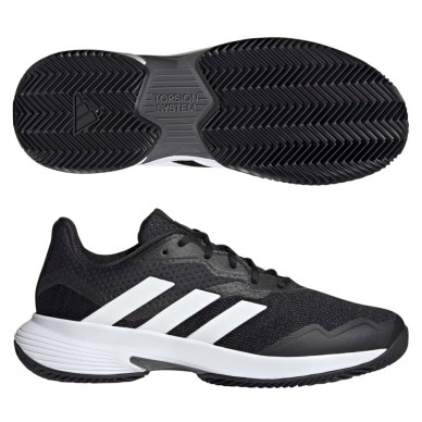 Padel shoes Adidas Courtjam Control Clay M core black white grey 2023