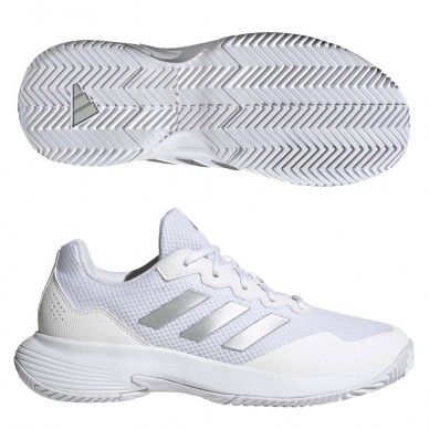 Padel shoes Adidas Gamecourt 2 W white silver 2023