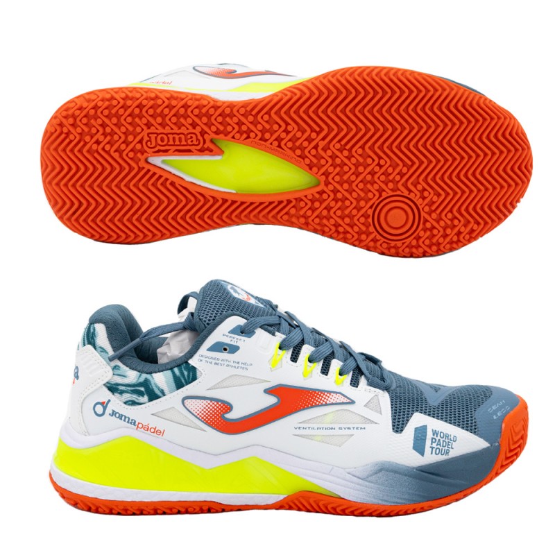 Padel shoes Joma Spin Men 2302 white petrol 2023 Padel shoes Joma Spin Men 2302 white petrol 2023