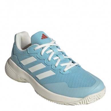 Padel shoes Adidas Gamecourt 2 W light aqua white bright red 2023