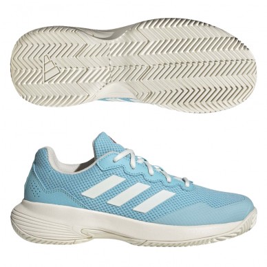 Padel shoes Adidas Gamecourt 2 W light aqua white bright red 2023