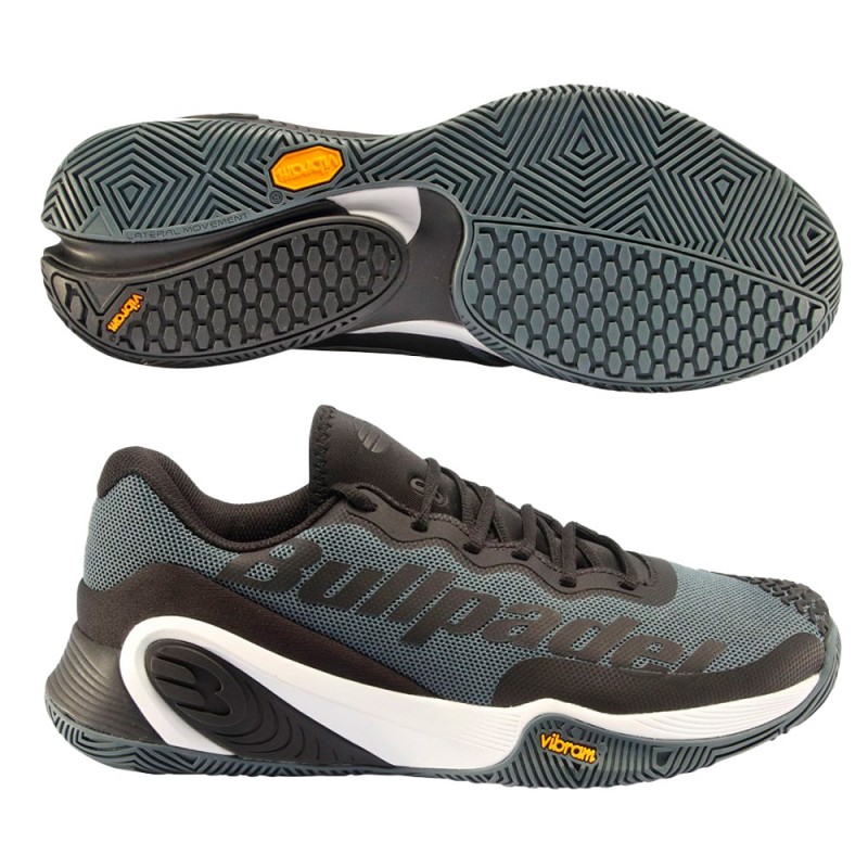 Padel shoes Bullpadel Hack Vibram 23I black white Padel shoes Bullpadel Hack Vibram 23I black white