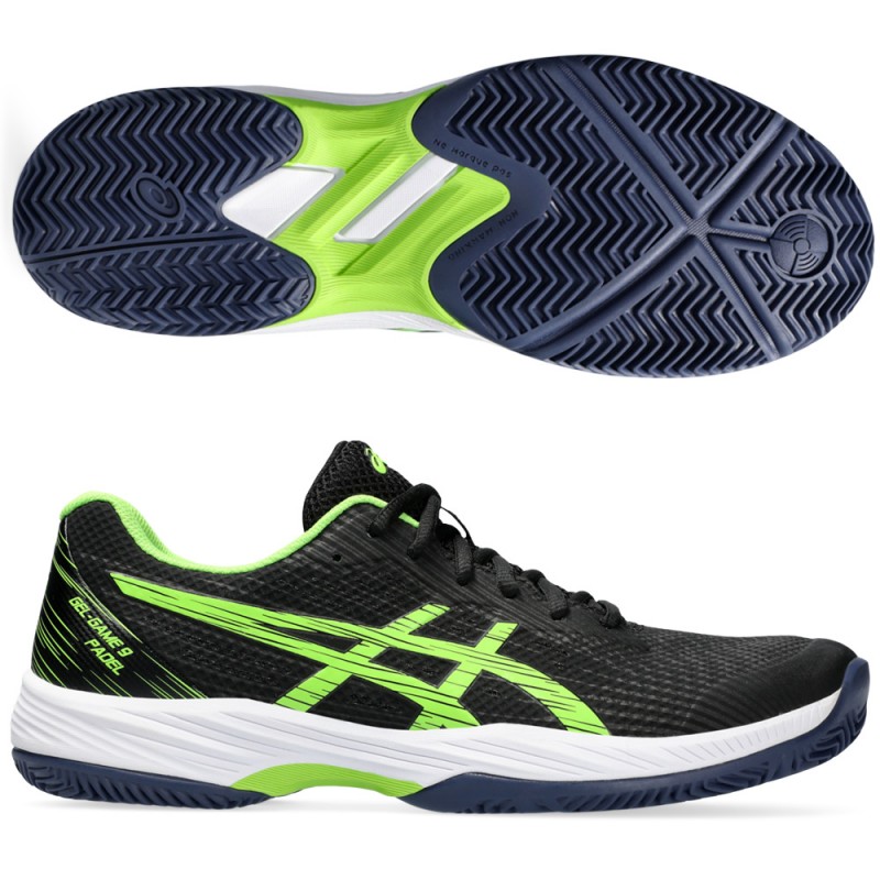 Asics Gel Game 9 Padel black electric lime 2024 padel shoes Asics Gel Game 9 Padel black electric lime 2024 padel shoes