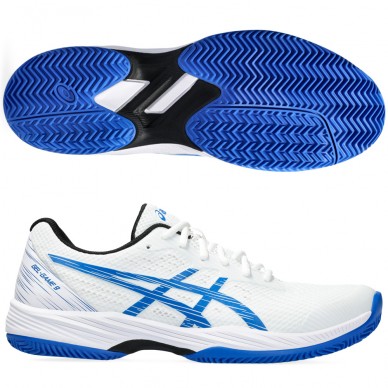 Asics Gel Game 9 Clay oc white tuna blue 2024 padel shoes