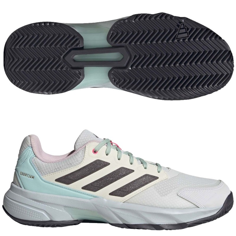 Adidas Courtjam Control M Clay white grey 2024 padel shoes Adidas Courtjam Control M Clay white grey 2024 padel shoes