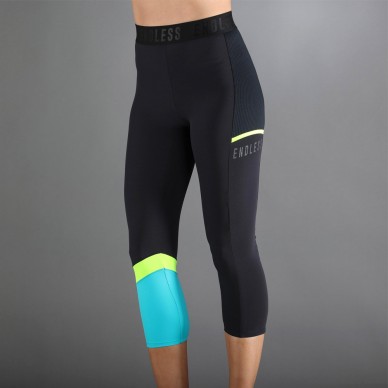 Leggings Endless Line Pocket 7/8 black blue