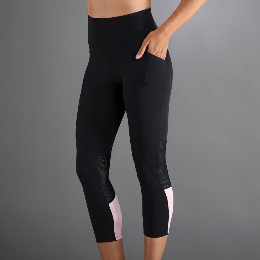 Endless Indy 7/8 Leggings in black crystal rose