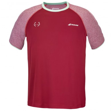 t-shirt Babolat Crew Neck Tee Lebron red dahlia