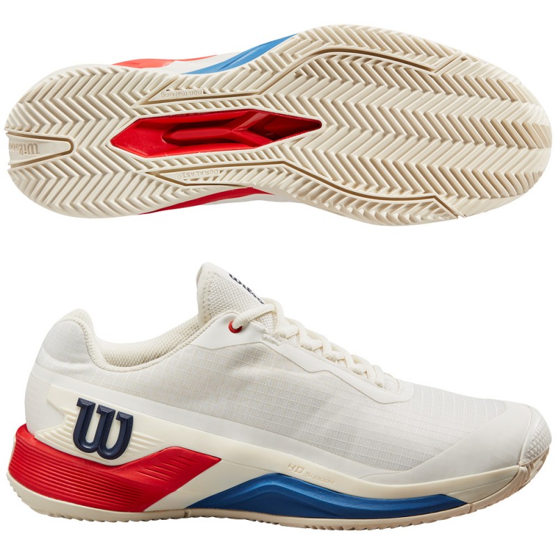 Wilson Rush Pro 4.0 Clay snow white red 2024 padel shoes