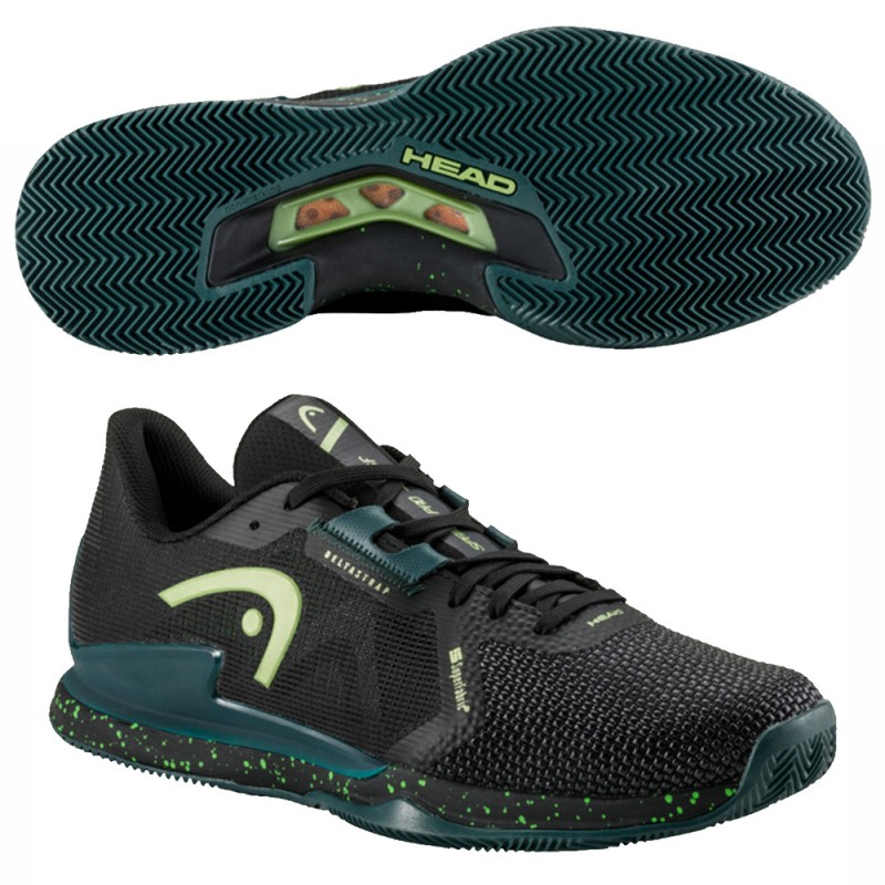 Head Sprint Pro 3.5 Clay black forest green 2024 padel shoes Head Sprint Pro 3.5 Clay black forest green 2024 padel shoes