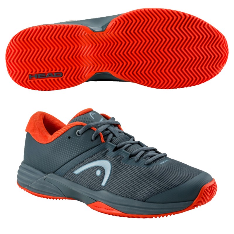 Head Revolt Evo 2.0 Clay dark grey orange 2024 padel shoes