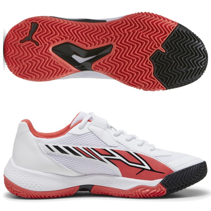sneakers Puma NOVA Court white black active red Zona de Padel