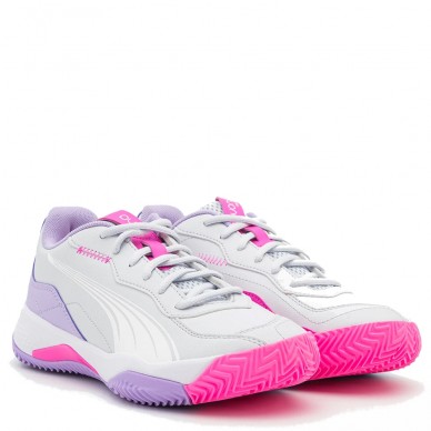 Puma NOVA Smash Wn's silver mist white vivid violet 2024 padel shoes