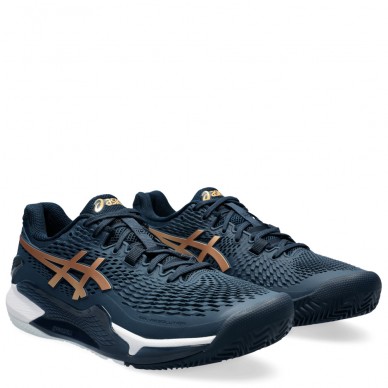 Asics Gel Resolution 9 Clay french blue pure gold 2024 padel shoes